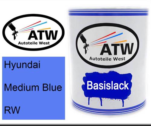 Hyundai, Medium Blue, RW: 1L Lackdose, von ATW Autoteile West.